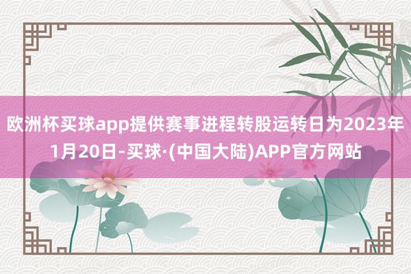 欧洲杯买球app提供赛事进程转股运转日为2023年1月20日-买球·(中国大陆)APP官方网站