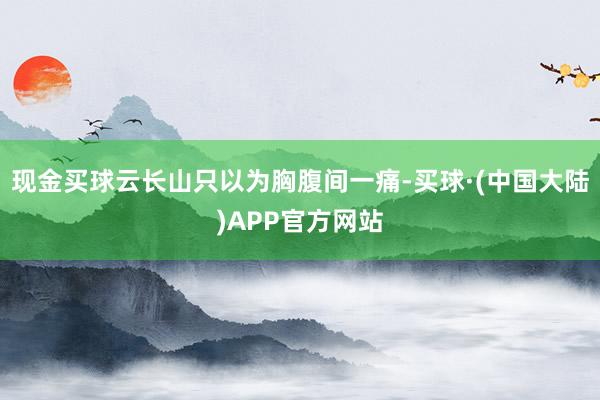 现金买球云长山只以为胸腹间一痛-买球·(中国大陆)APP官方网站