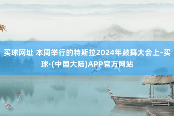 买球网址 本周举行的特斯拉2024年鼓舞大会上-买球·(中国大陆)APP官方网站