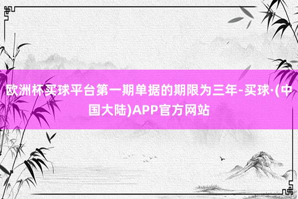 欧洲杯买球平台第一期单据的期限为三年-买球·(中国大陆)APP官方网站