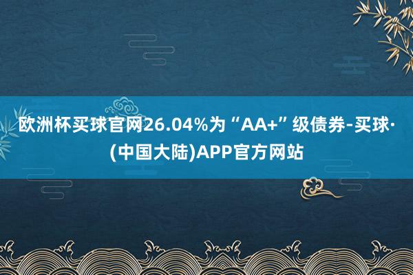 欧洲杯买球官网26.04%为“AA+”级债券-买球·(中国大陆)APP官方网站