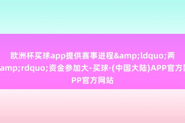 欧洲杯买球app提供赛事进程　　&ldquo;两新&rdquo;资金参加大-买球·(中国大陆)APP官方网站