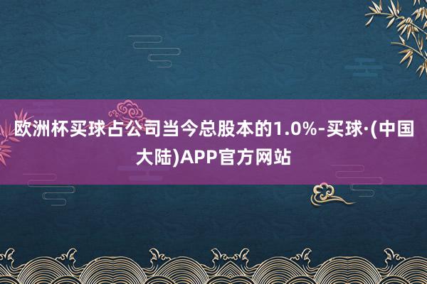 欧洲杯买球占公司当今总股本的1.0%-买球·(中国大陆)APP官方网站