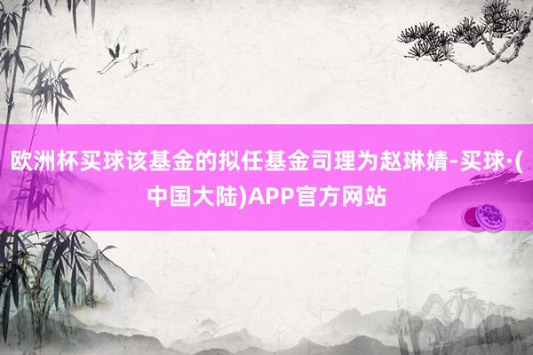 欧洲杯买球该基金的拟任基金司理为赵琳婧-买球·(中国大陆)APP官方网站