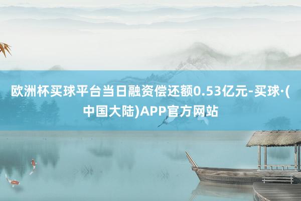 欧洲杯买球平台当日融资偿还额0.53亿元-买球·(中国大陆)APP官方网站