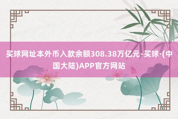 买球网址本外币入款余额308.38万亿元-买球·(中国大陆)APP官方网站