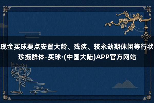 现金买球要点安置大龄、残疾、较永劫期休闲等行状珍摄群体-买球·(中国大陆)APP官方网站