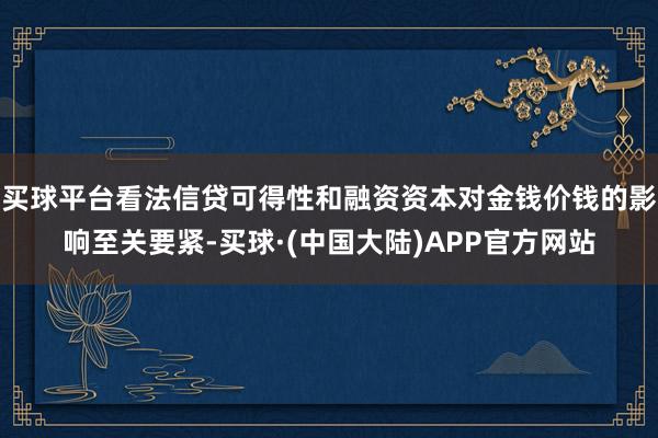 买球平台看法信贷可得性和融资资本对金钱价钱的影响至关要紧-买球·(中国大陆)APP官方网站